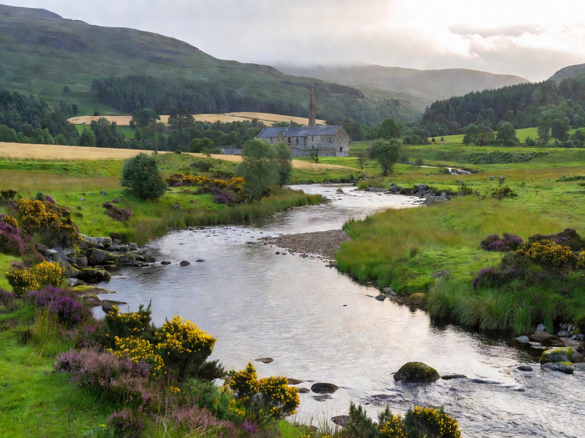 River landscape representing Speyside whisky country